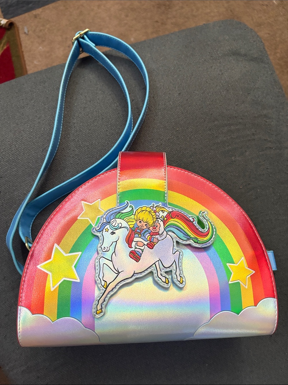 Loungefly Rainbow Bright  Crossbody Bag - Red, Blue, Yellow, Green